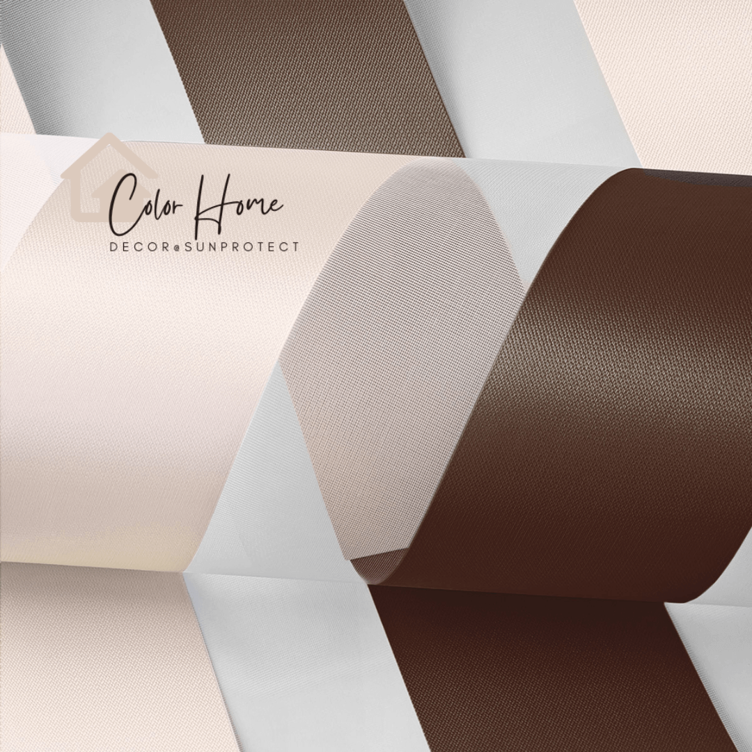 Ролети День-Ніч Колір Кремовий Коричневий (Cream Brown) BH-701, відкрита система Mini Set