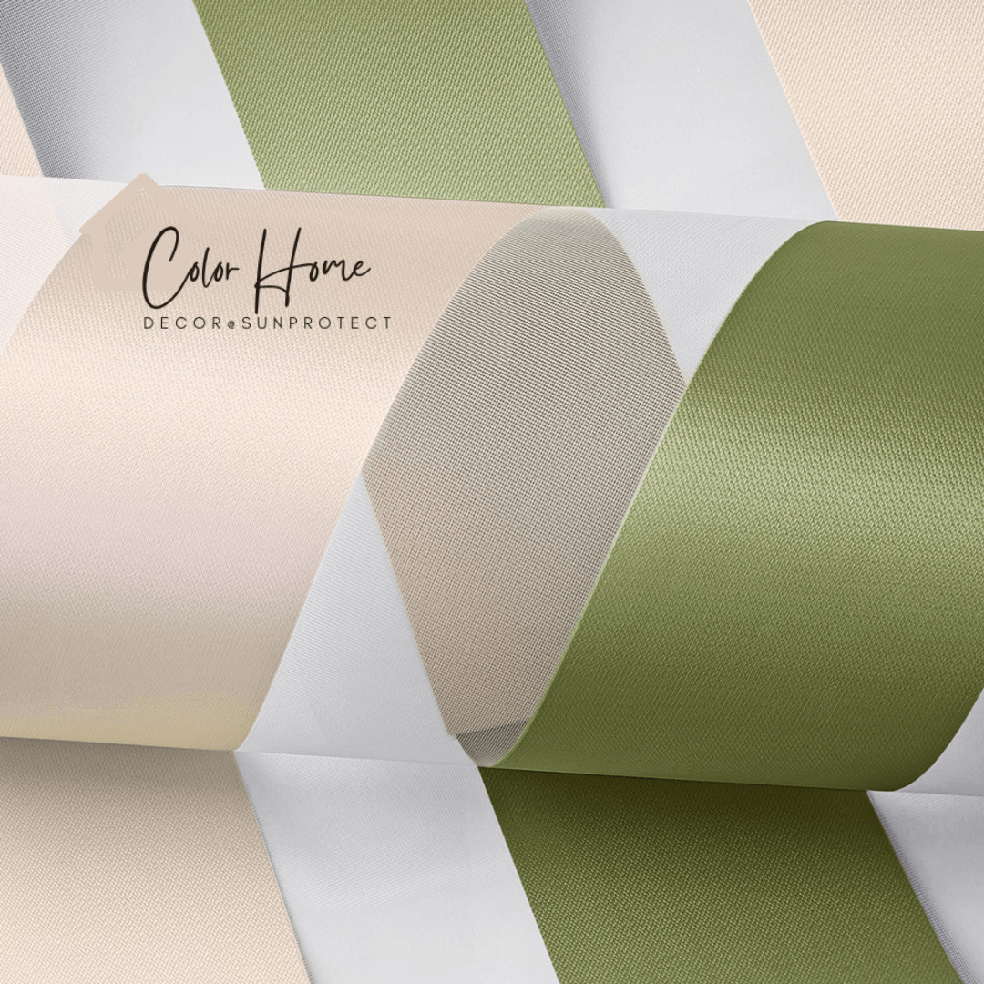 Ролети День-Ніч Колір Кремовий Зелений (Cream Green) BH-702, відкрита система Mini Set